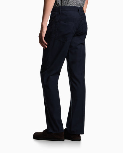 Emporio Armani J76 straight-fit five-pocket washed twill trousers