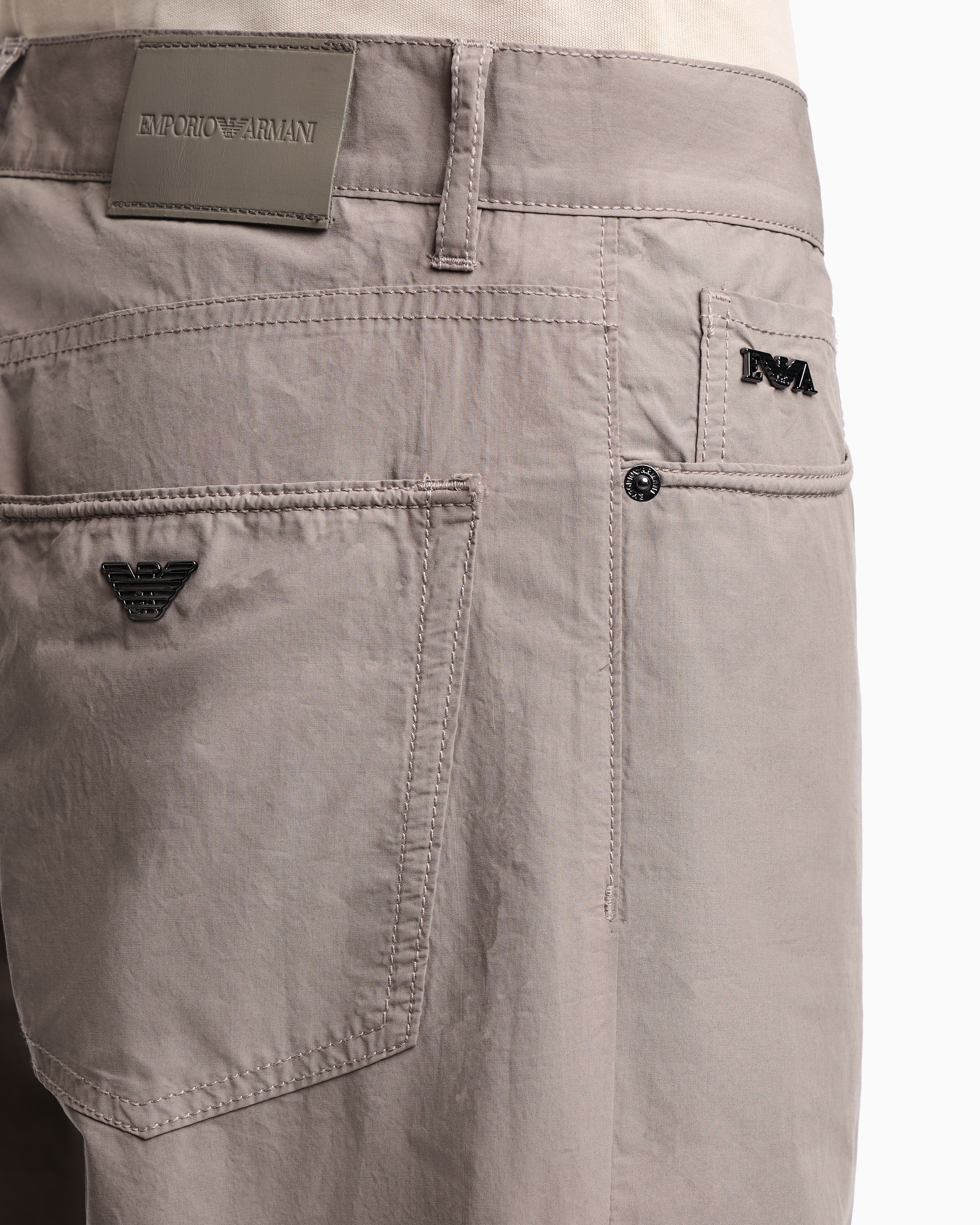 Emporio Armani J76 straight fit, technical cotton five-pocket trousers