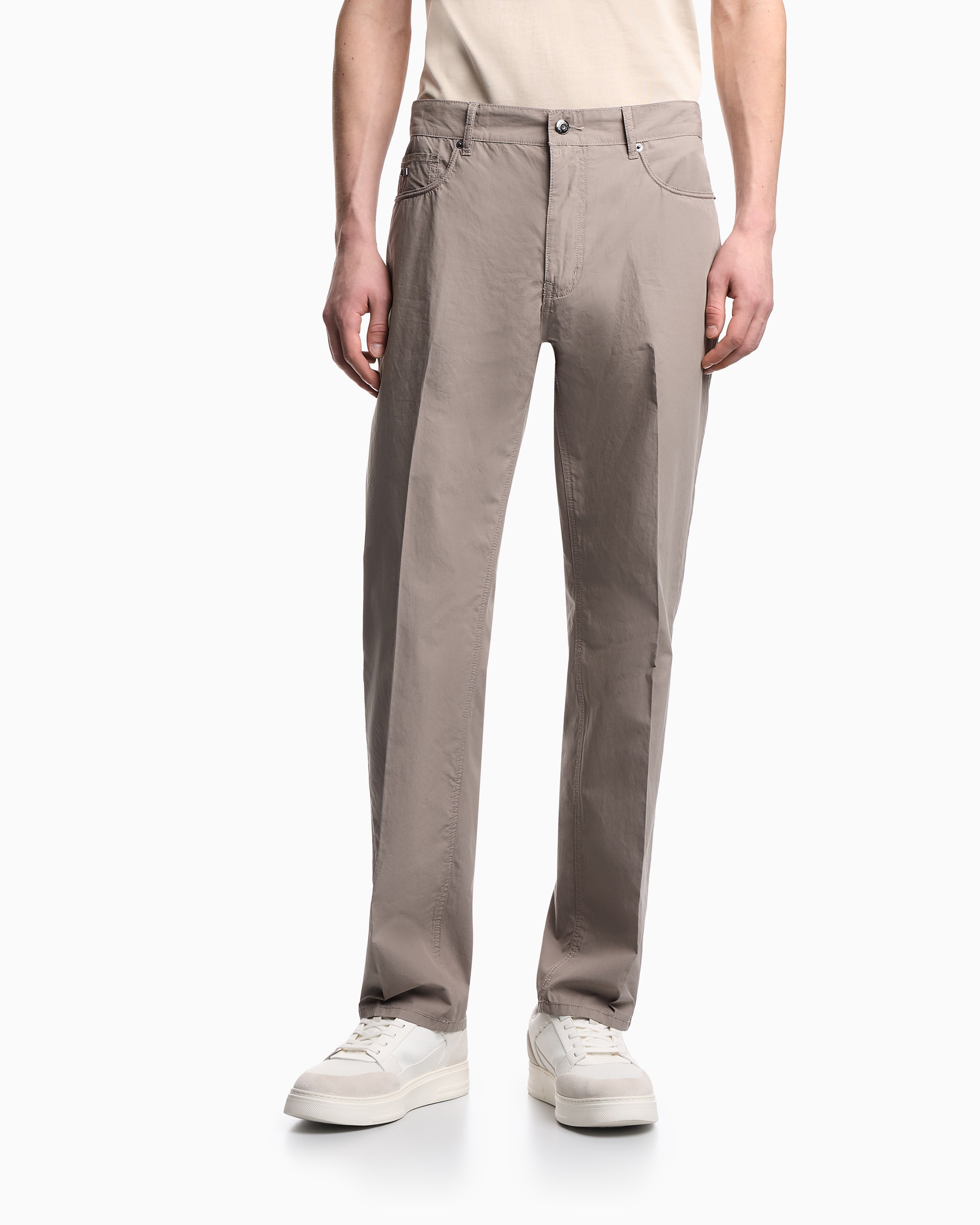 Emporio Armani J76 straight fit, technical cotton five-pocket trousers