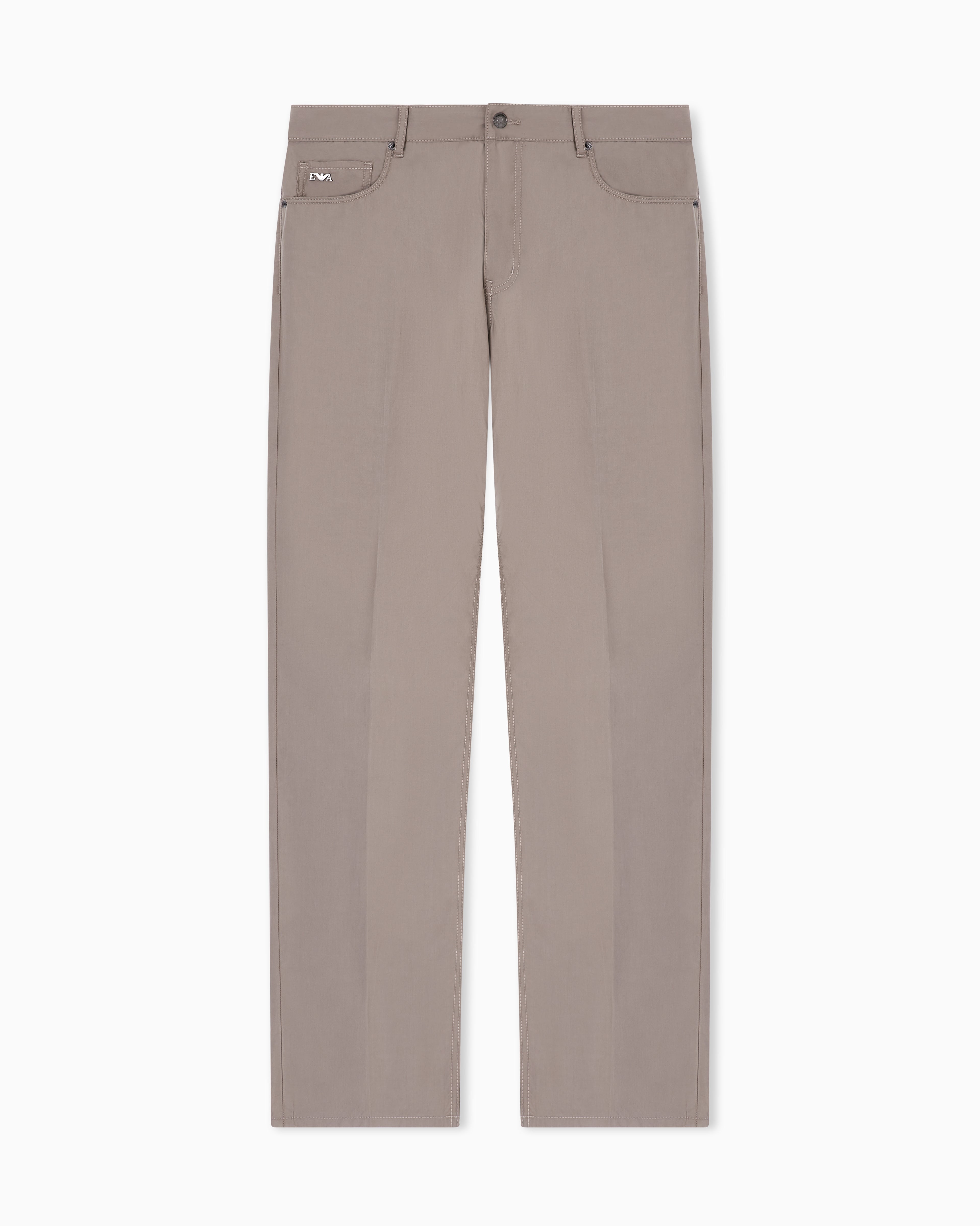 Emporio Armani J76 straight fit, technical cotton five-pocket trousers