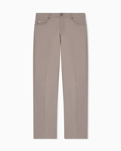 Emporio Armani J76 straight fit, technical cotton five-pocket trousers