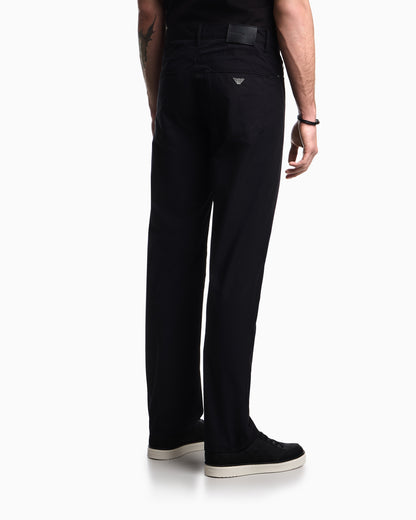 Emporio Armani J76 straight fit, technical cotton five-pocket trousers