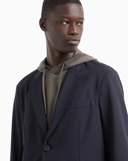 Emporio Armani Travel Essentials stretch-nylon single-breasted blazer