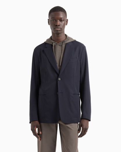 Emporio Armani Travel Essentials stretch-nylon single-breasted blazer