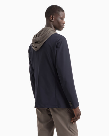 Emporio Armani Travel Essentials stretch-nylon single-breasted blazer