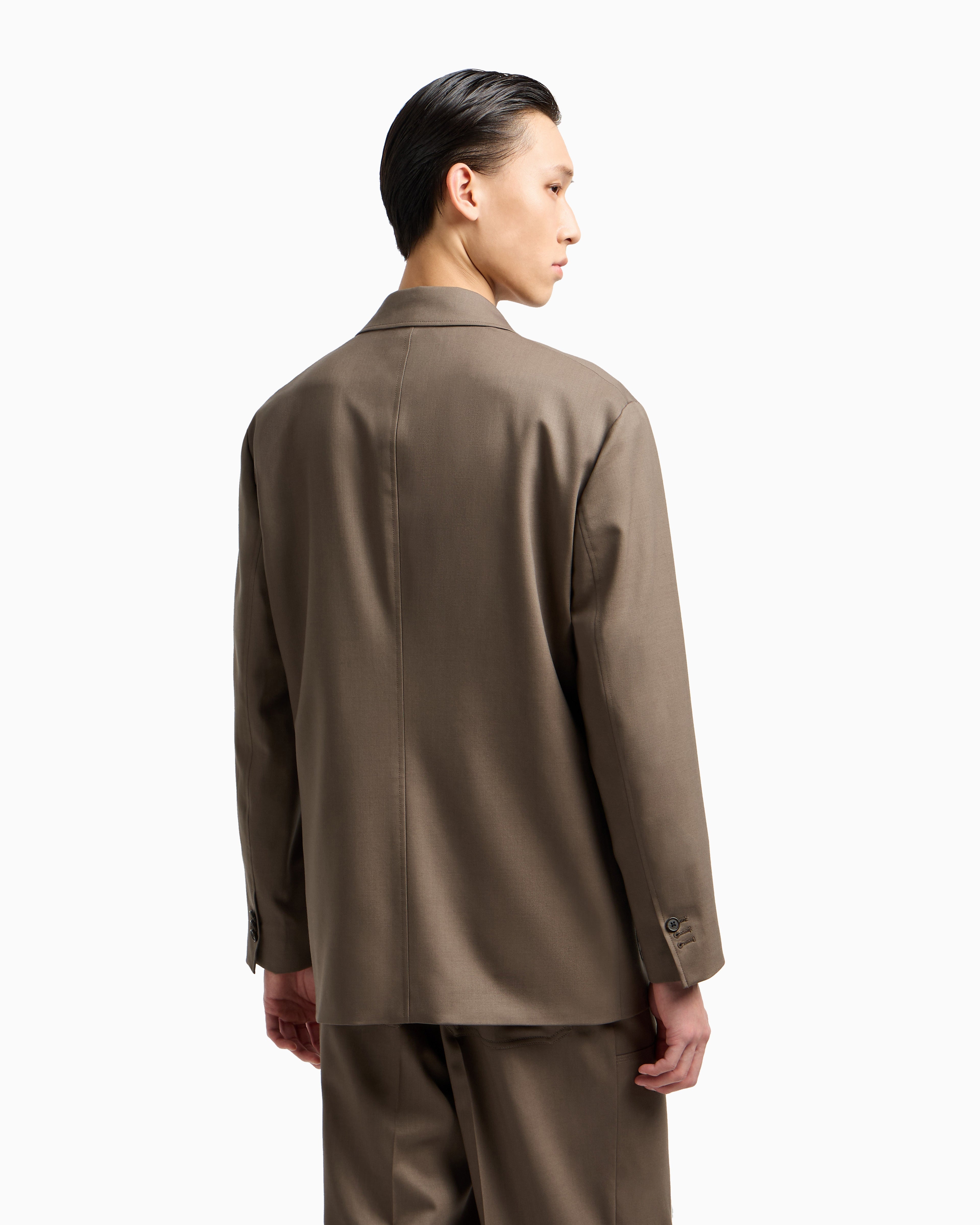 Emporio Armani Virgin-wool twill single-breasted blazer