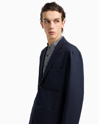 Emporio Armani Virgin-wool twill single-breasted blazer