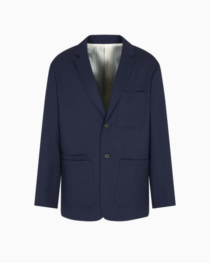 Emporio Armani Virgin-wool twill single-breasted blazer
