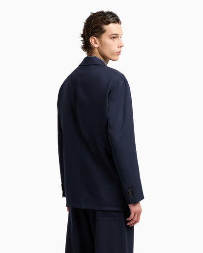 Emporio Armani Virgin-wool twill single-breasted blazer