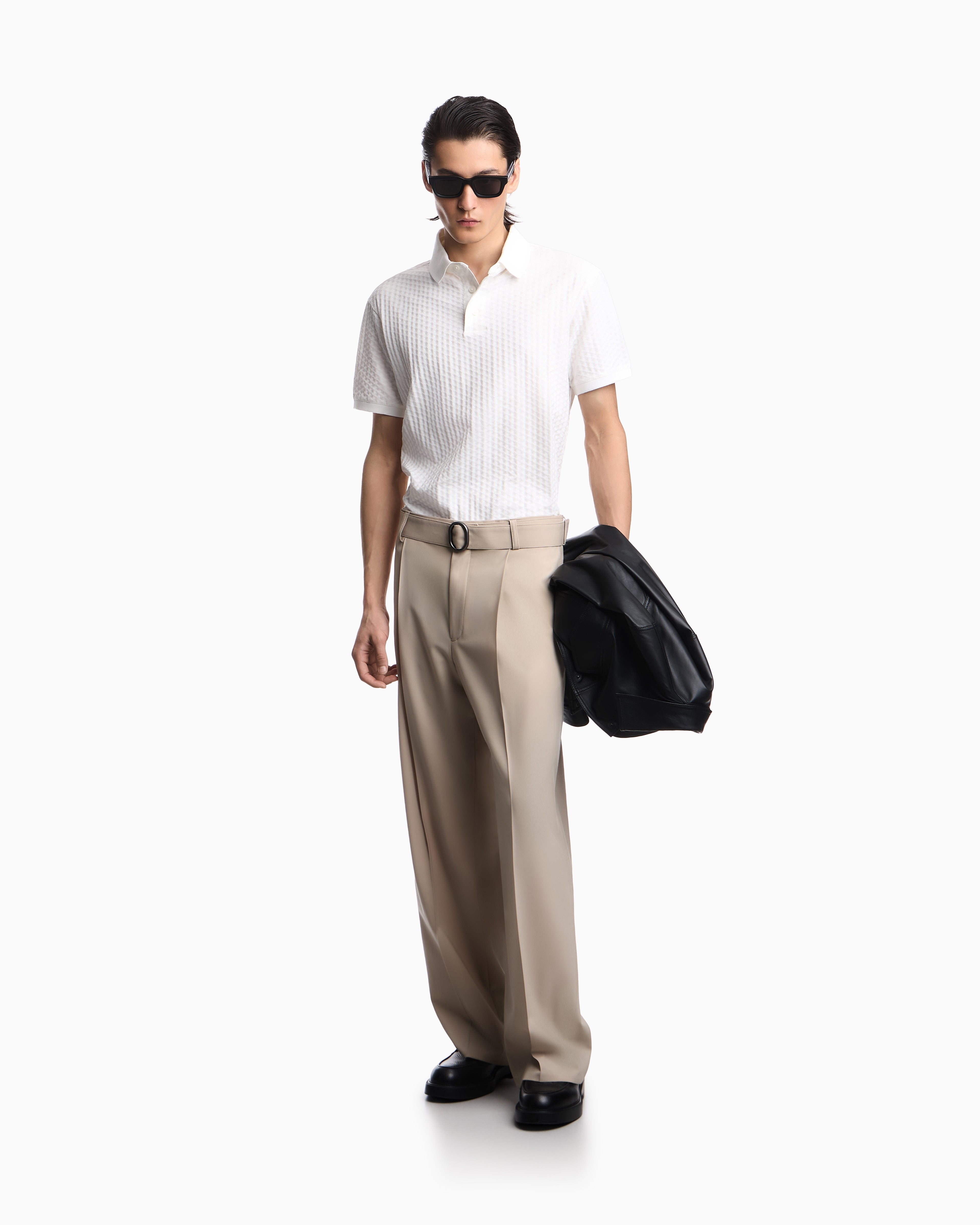 Emporio Armani US Exclusive jacquard jersey polo shirt