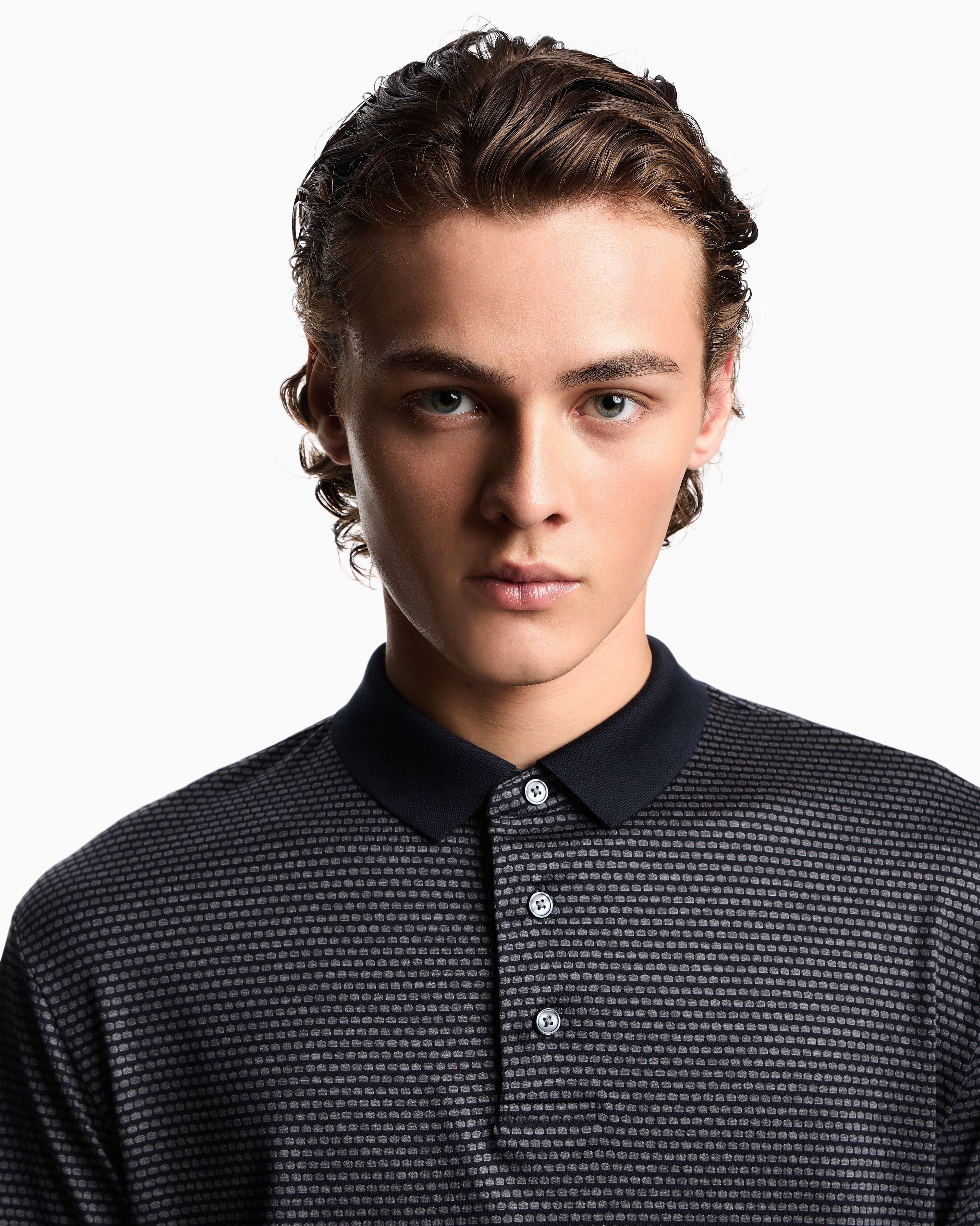Emporio Armani Ribbed Polo Shirt