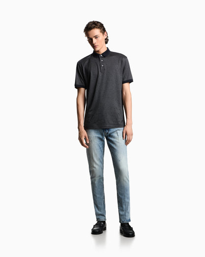 Emporio Armani Ribbed Polo Shirt