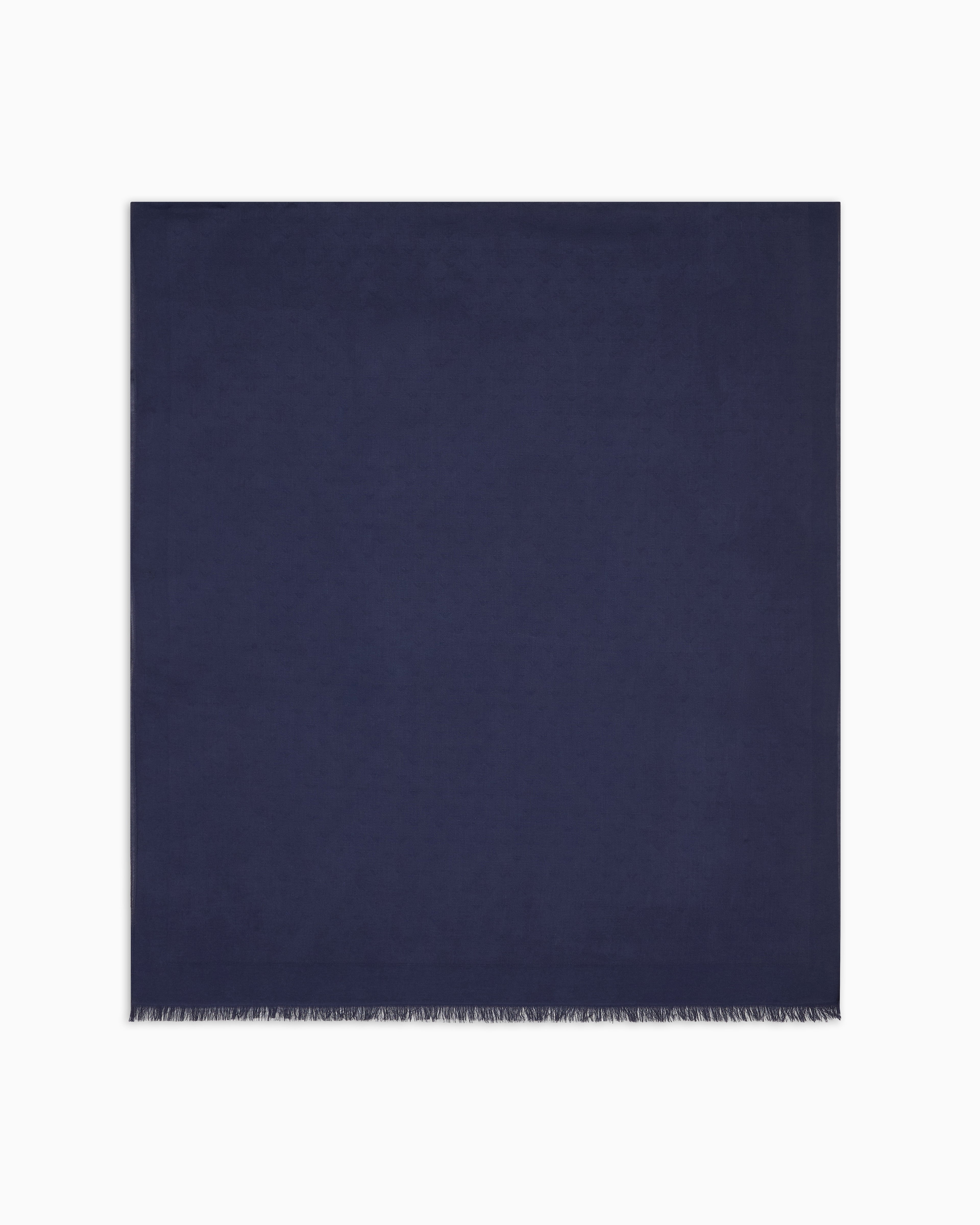 Emporio Armani Modal and cotton stole with all-over jacquard logo