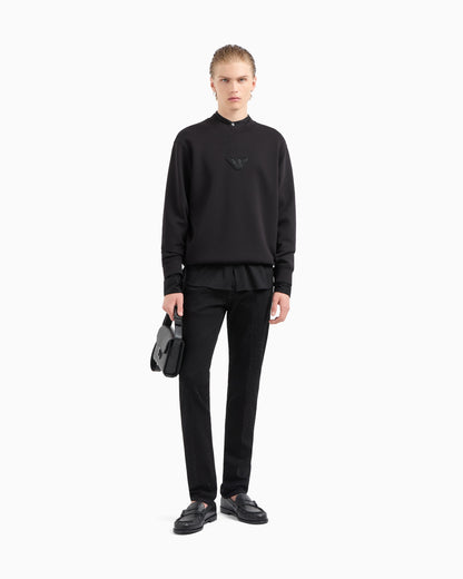 Emporio Armani ASV Clubwear jersey sweatshirt with eagle patch and rhinestones