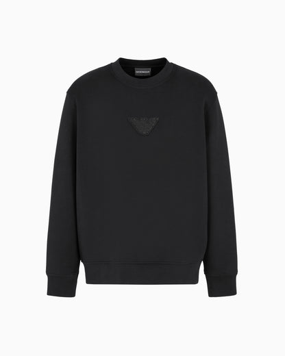Emporio Armani ASV Clubwear jersey sweatshirt with eagle patch and rhinestones