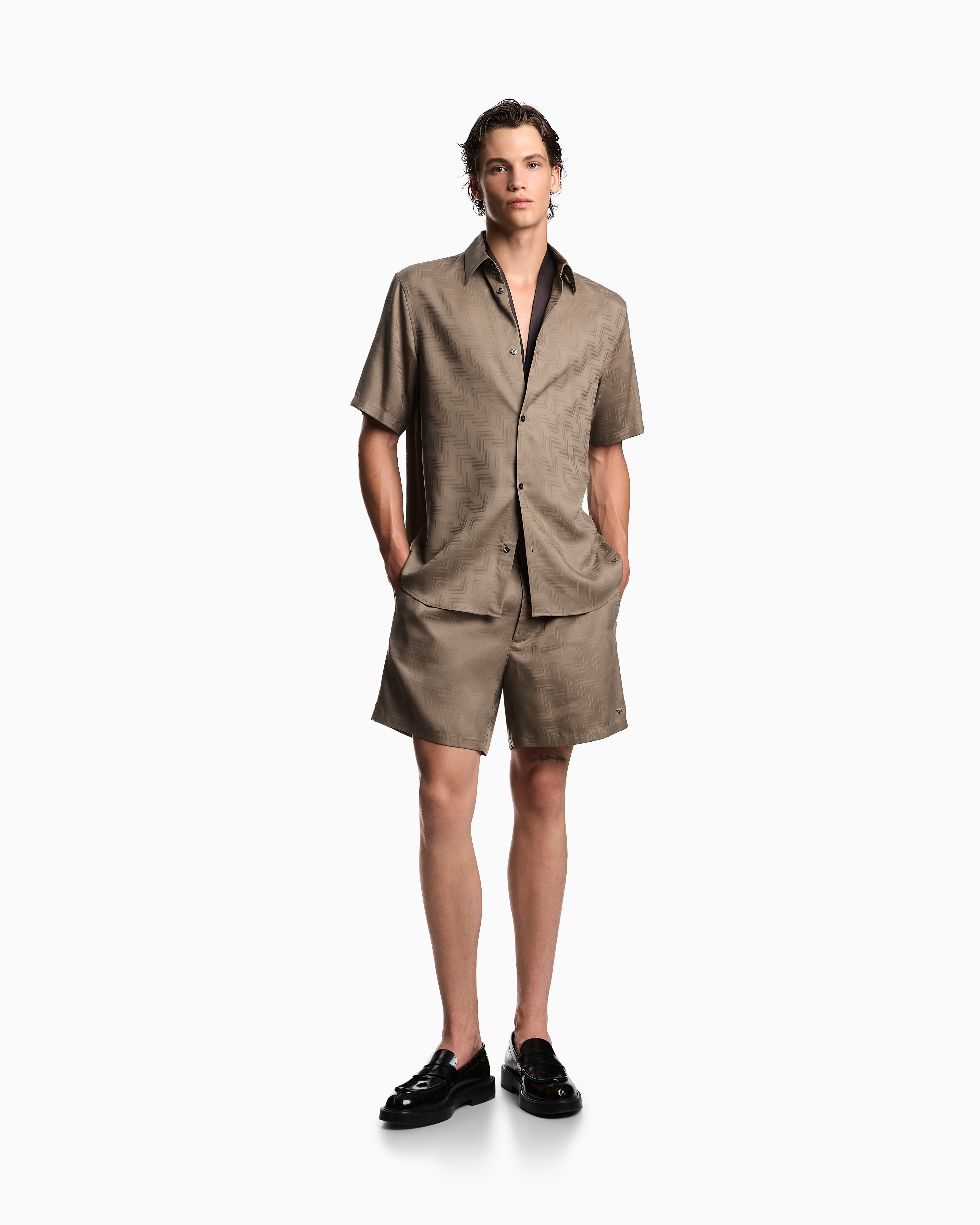 Emporio Armani ASV jacquard Lyocell Bermuda shorts