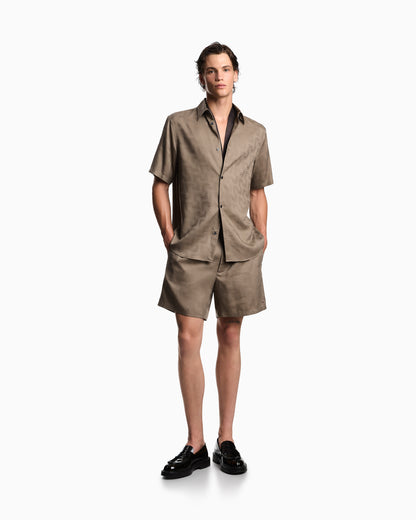 Emporio Armani ASV jacquard Lyocell Bermuda shorts