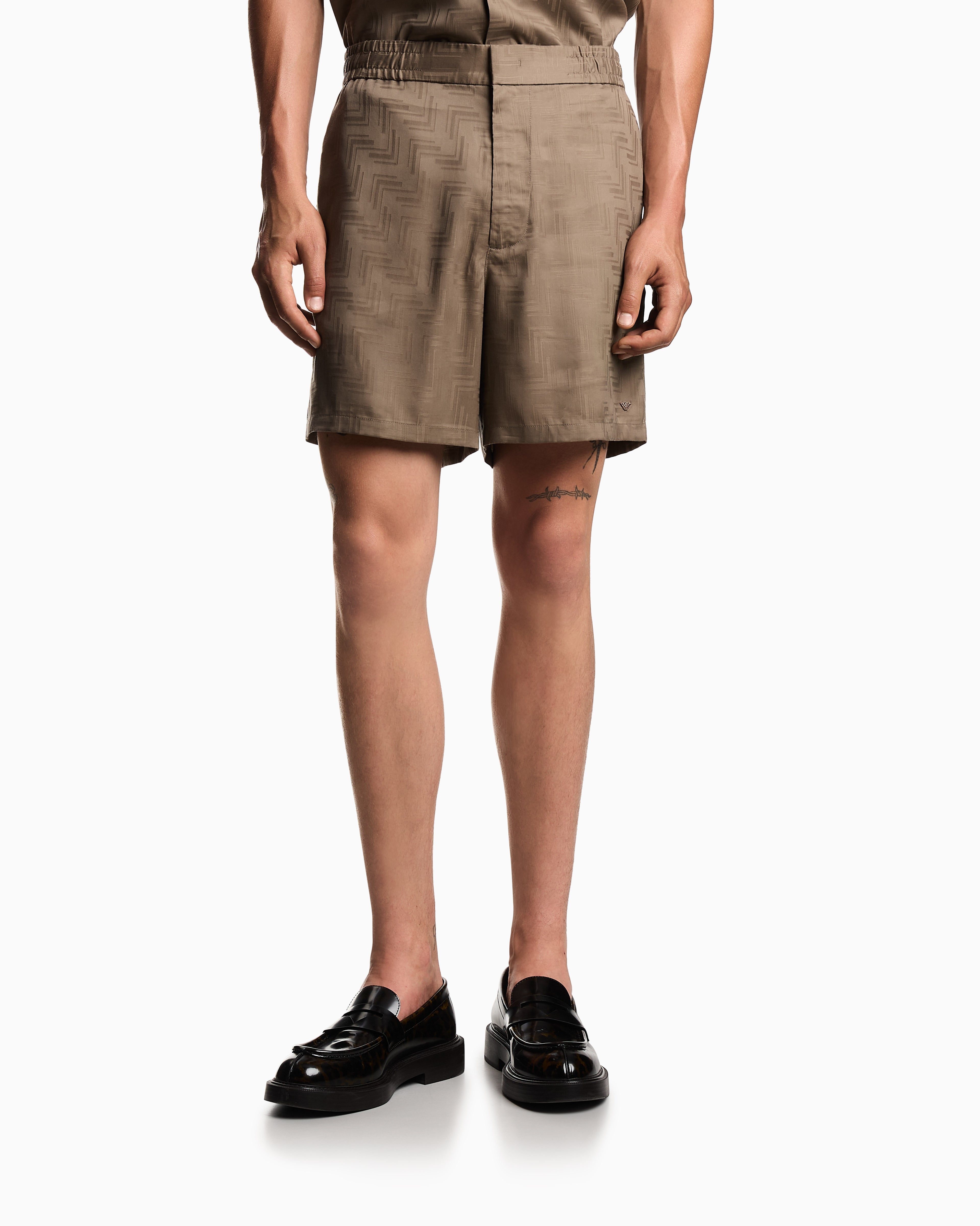 Emporio Armani ASV jacquard Lyocell Bermuda shorts