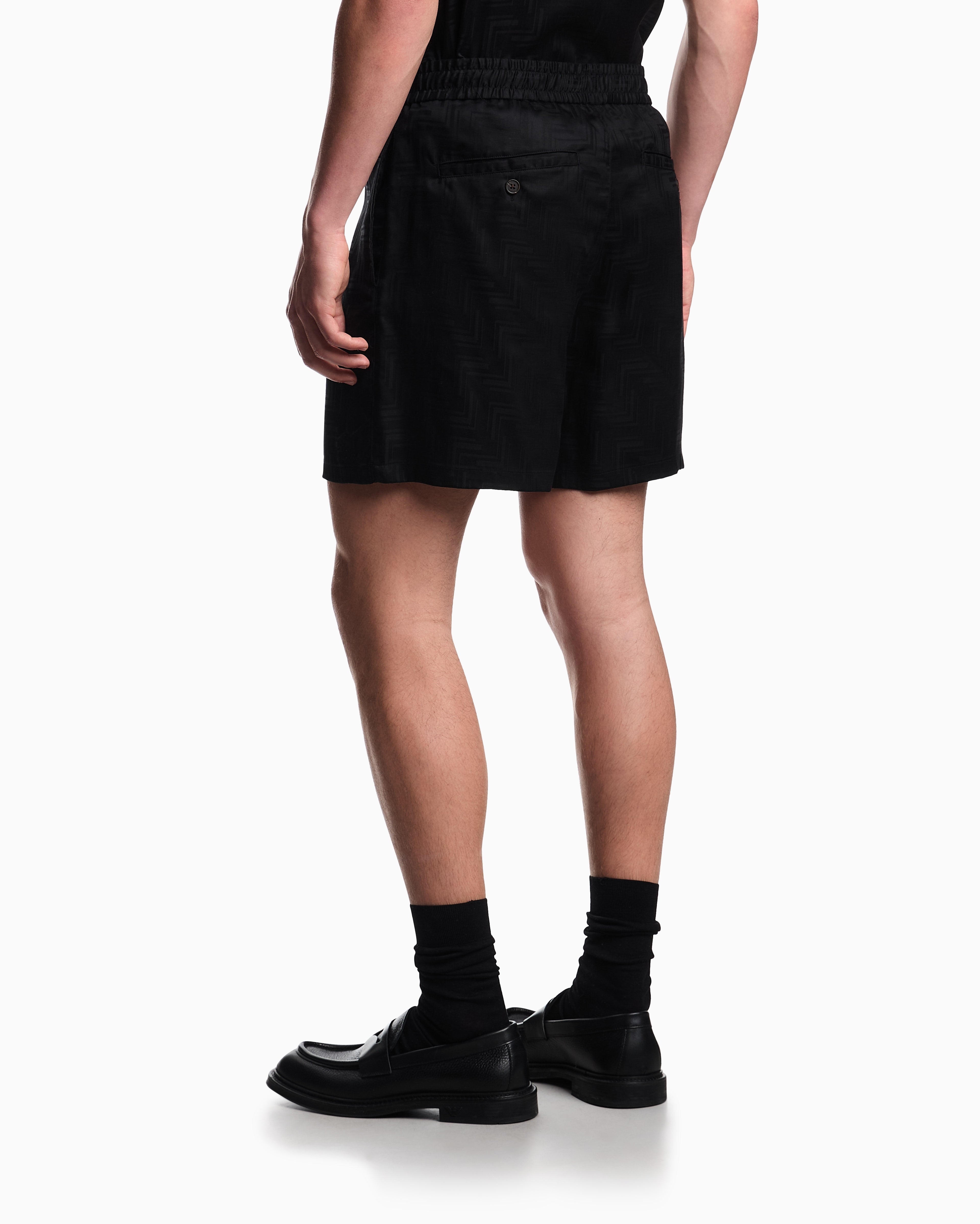 Emporio Armani ASV jacquard Lyocell Bermuda shorts