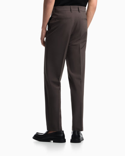 Emporio Armani Nylon viscose blend trousers
