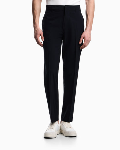 Emporio Armani Nylon viscose blend trousers