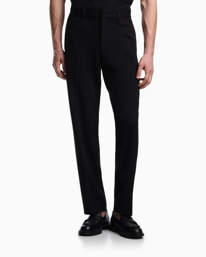 Emporio Armani Waffle-effect armure fabric trousers