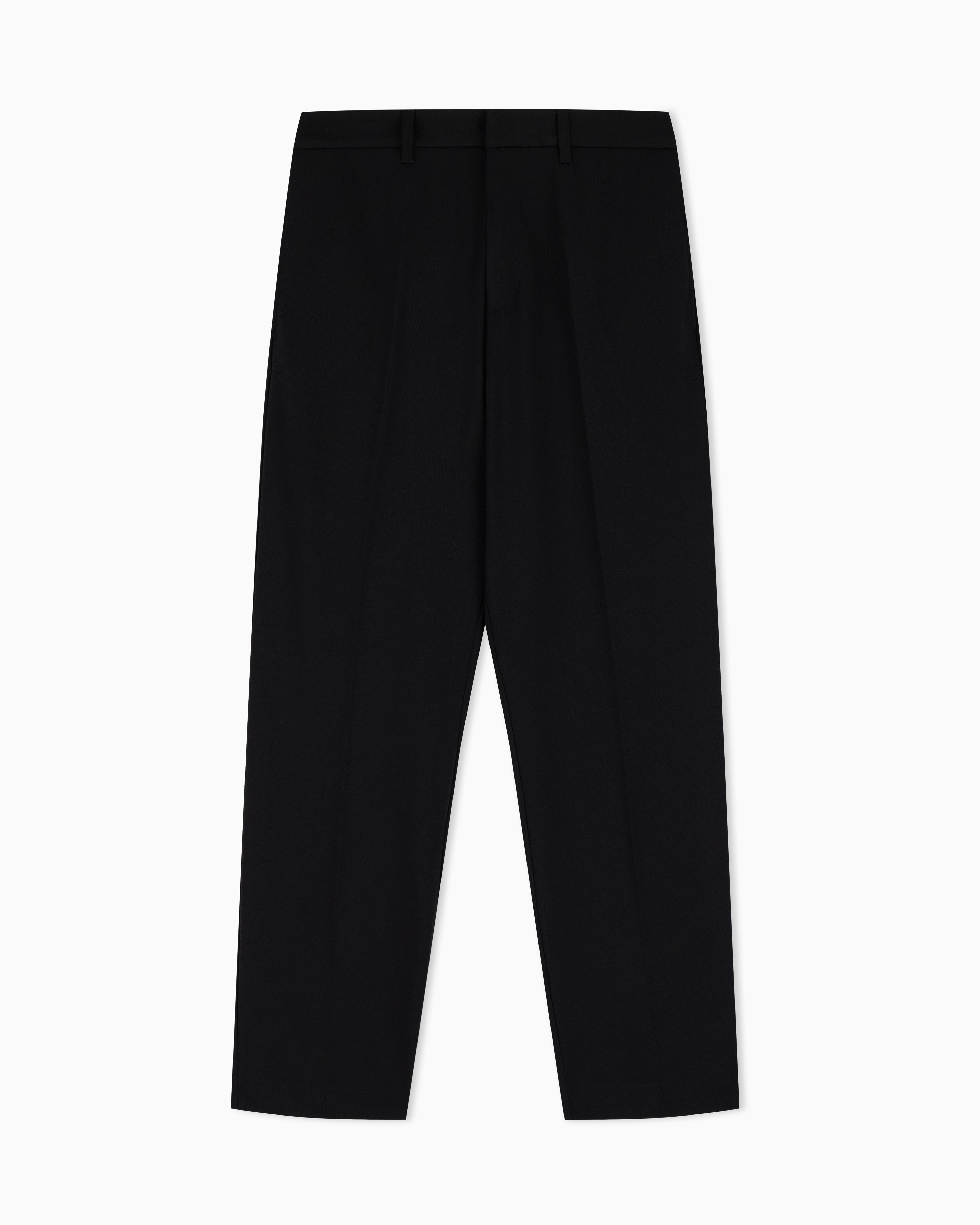 Emporio Armani Waffle-effect armure fabric trousers