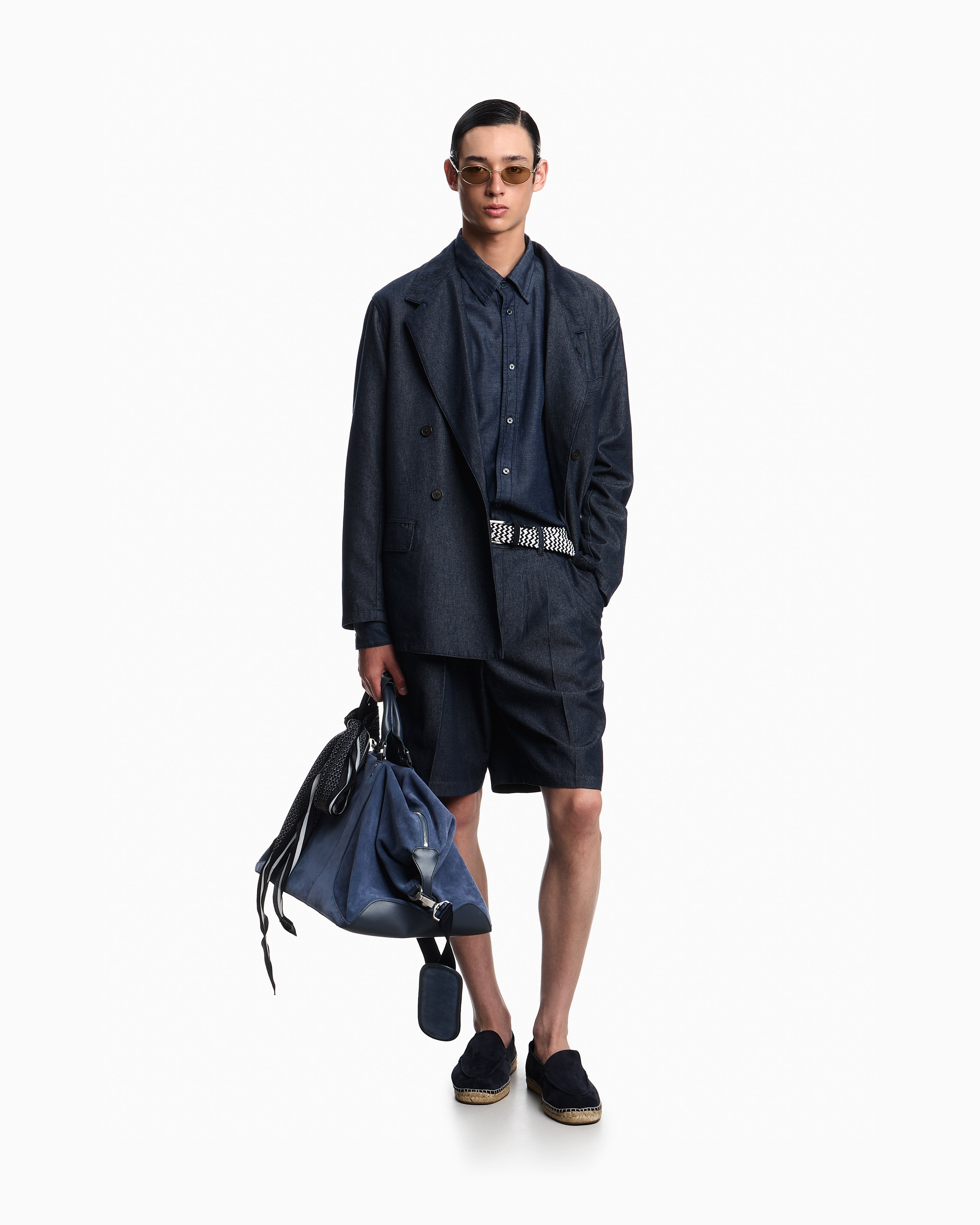 Emporio Armani Lyocell-blend chambray shirt