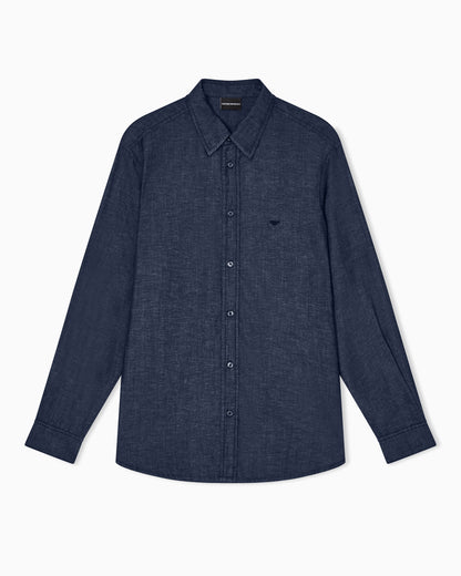 Emporio Armani Lyocell-blend chambray shirt