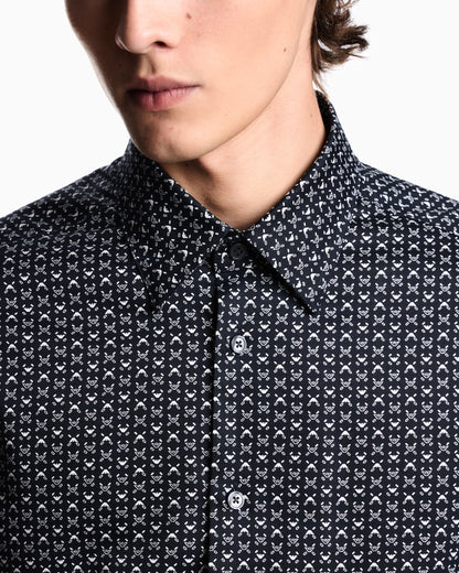 Emporio Armani Printed-pattern stretch cotton shirt