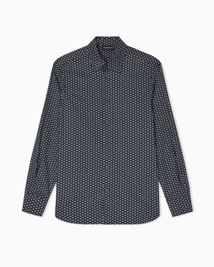 Emporio Armani Printed-pattern stretch cotton shirt
