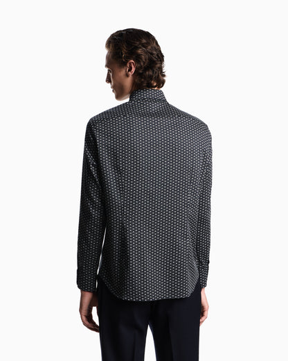 Emporio Armani Printed-pattern stretch cotton shirt