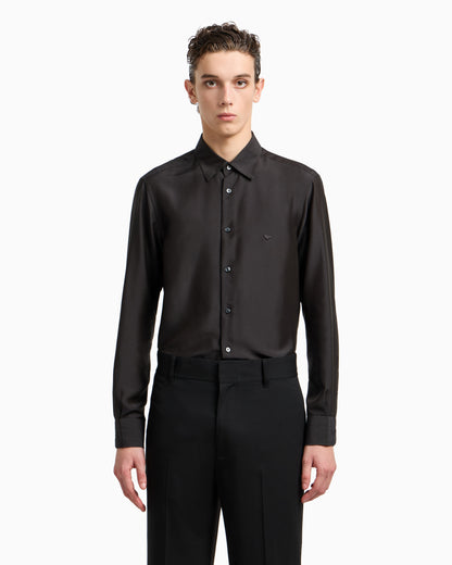 Emporio Armani Silk-blend modal shirt