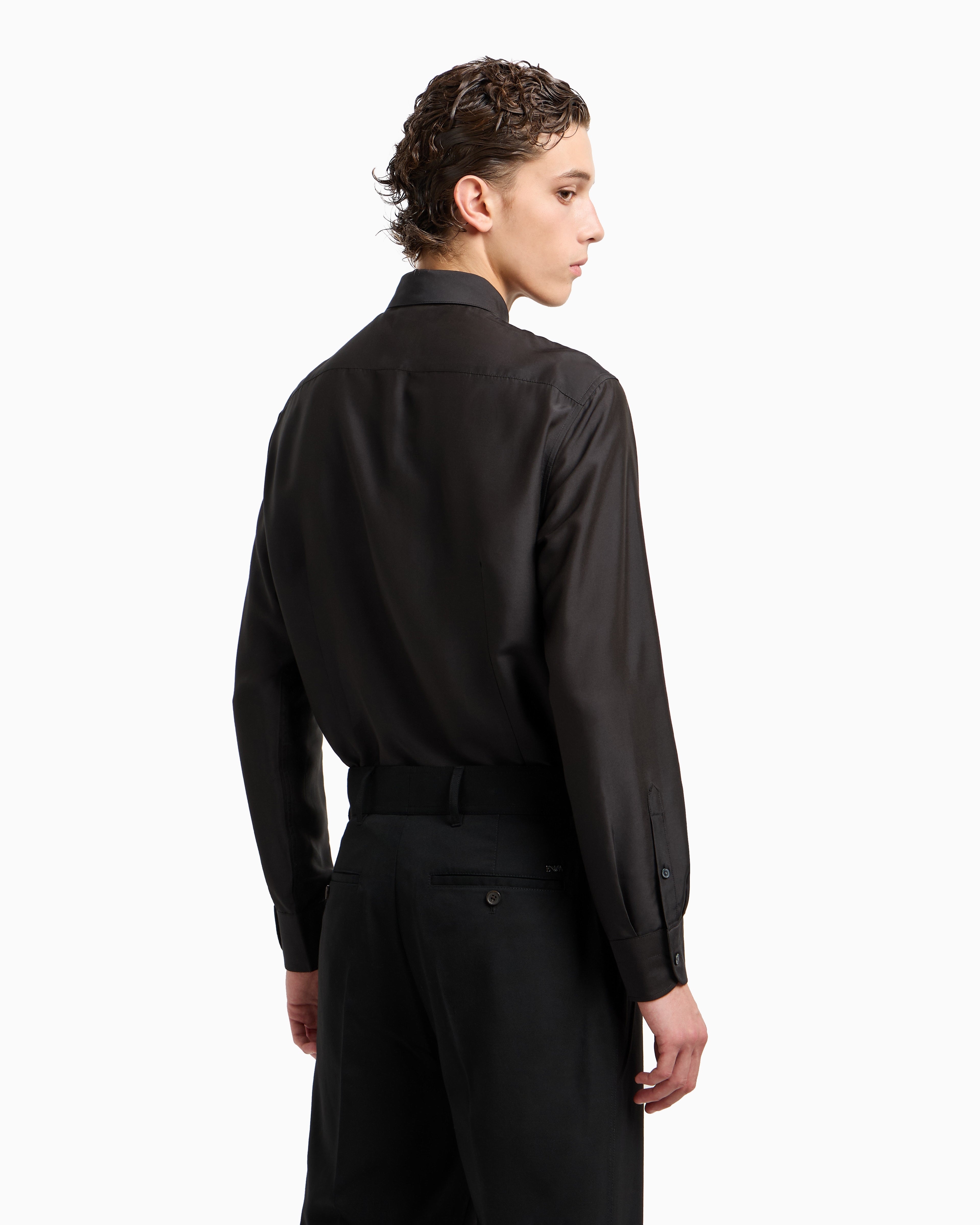 Emporio Armani Silk-blend modal shirt