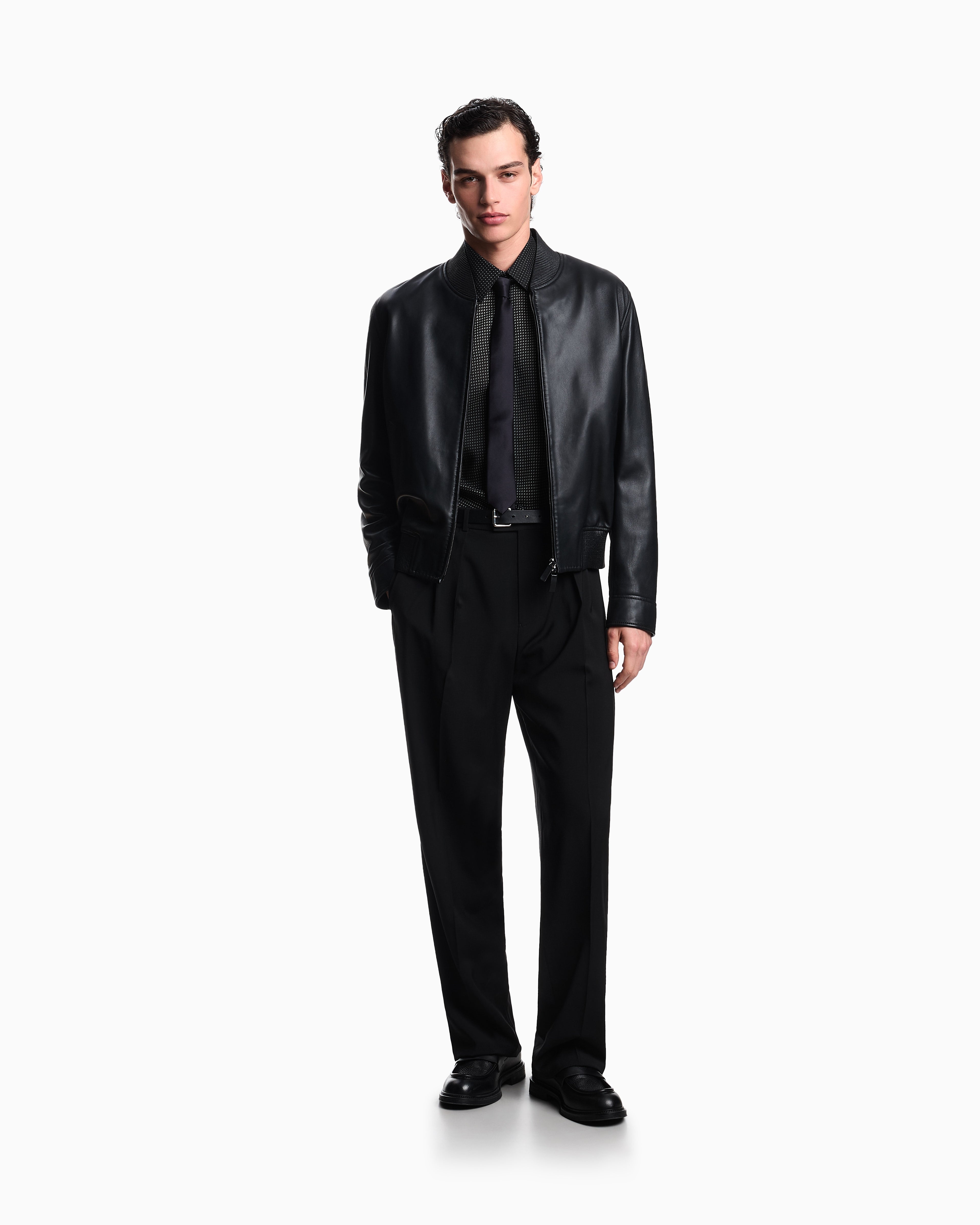 Emporio Armani ASV Lyocell shirt with all-over micro-pattern print