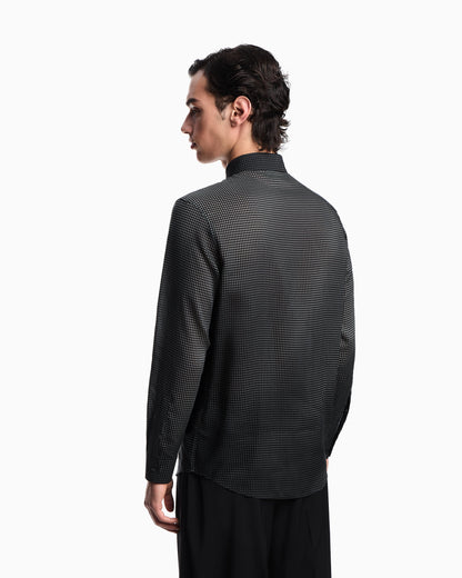 Emporio Armani ASV Lyocell shirt with all-over micro-pattern print
