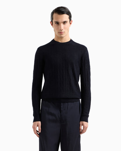 Emporio Armani Wool and Lyocell-blend jumper in a tuck stitch