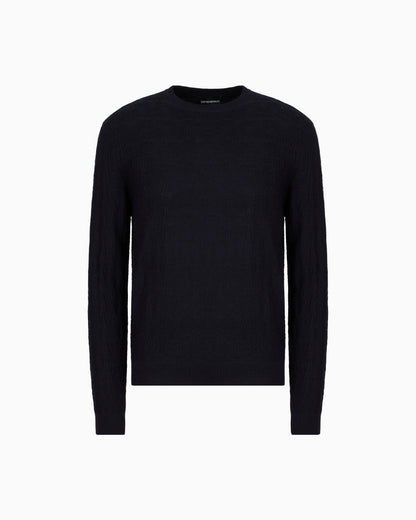 Emporio Armani Wool and Lyocell-blend jumper in a tuck stitch