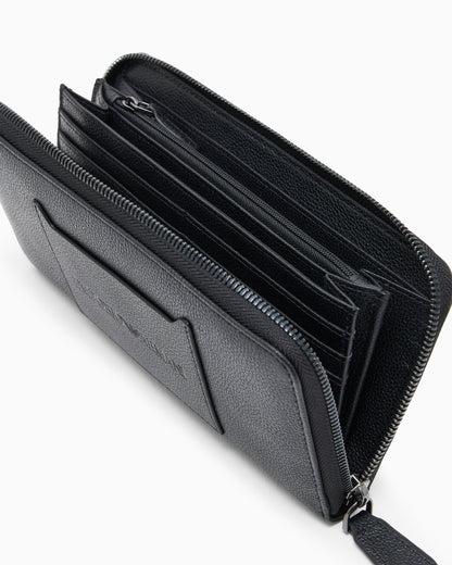 Emporio Armani Tumbled leather wallet with wrap-around zip
