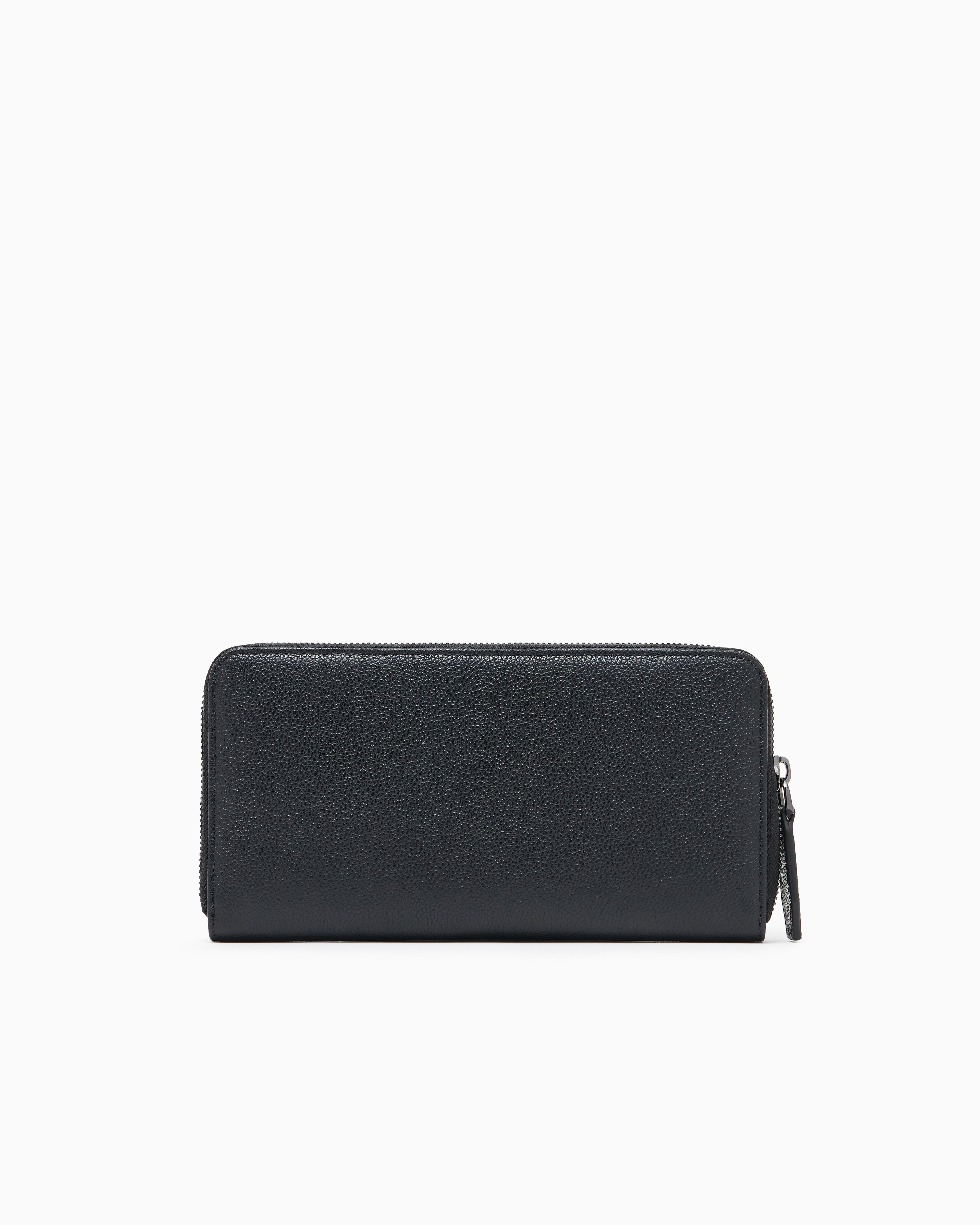 Emporio Armani Tumbled leather wallet with wrap-around zip