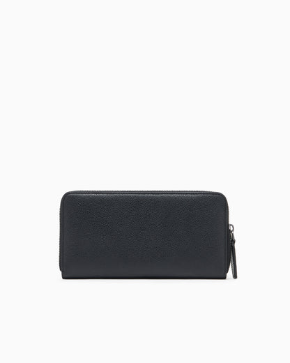 Emporio Armani Tumbled leather wallet with wrap-around zip