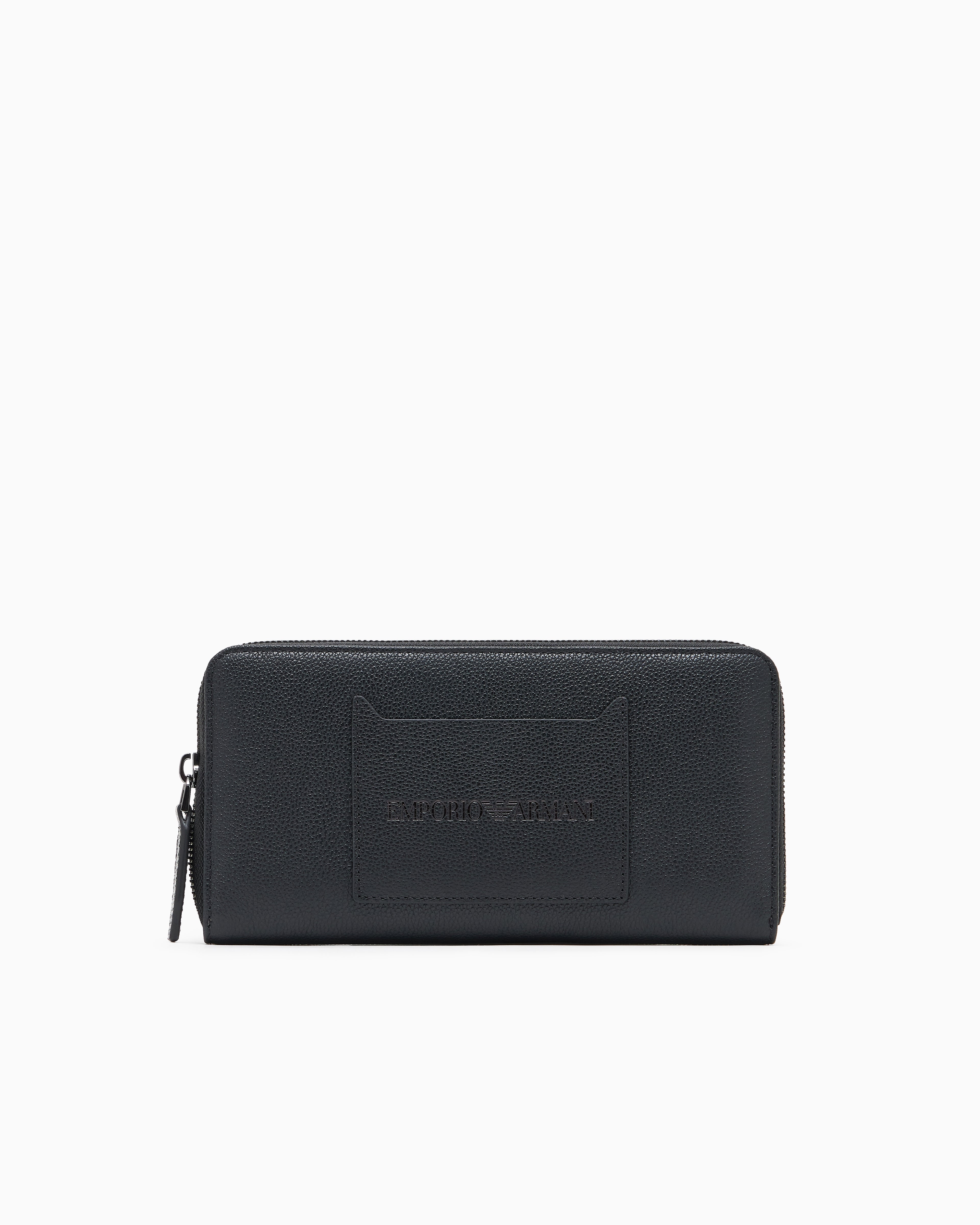 Emporio Armani Tumbled leather wallet with wrap-around zip