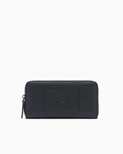 Emporio Armani Tumbled leather wallet with wrap-around zip
