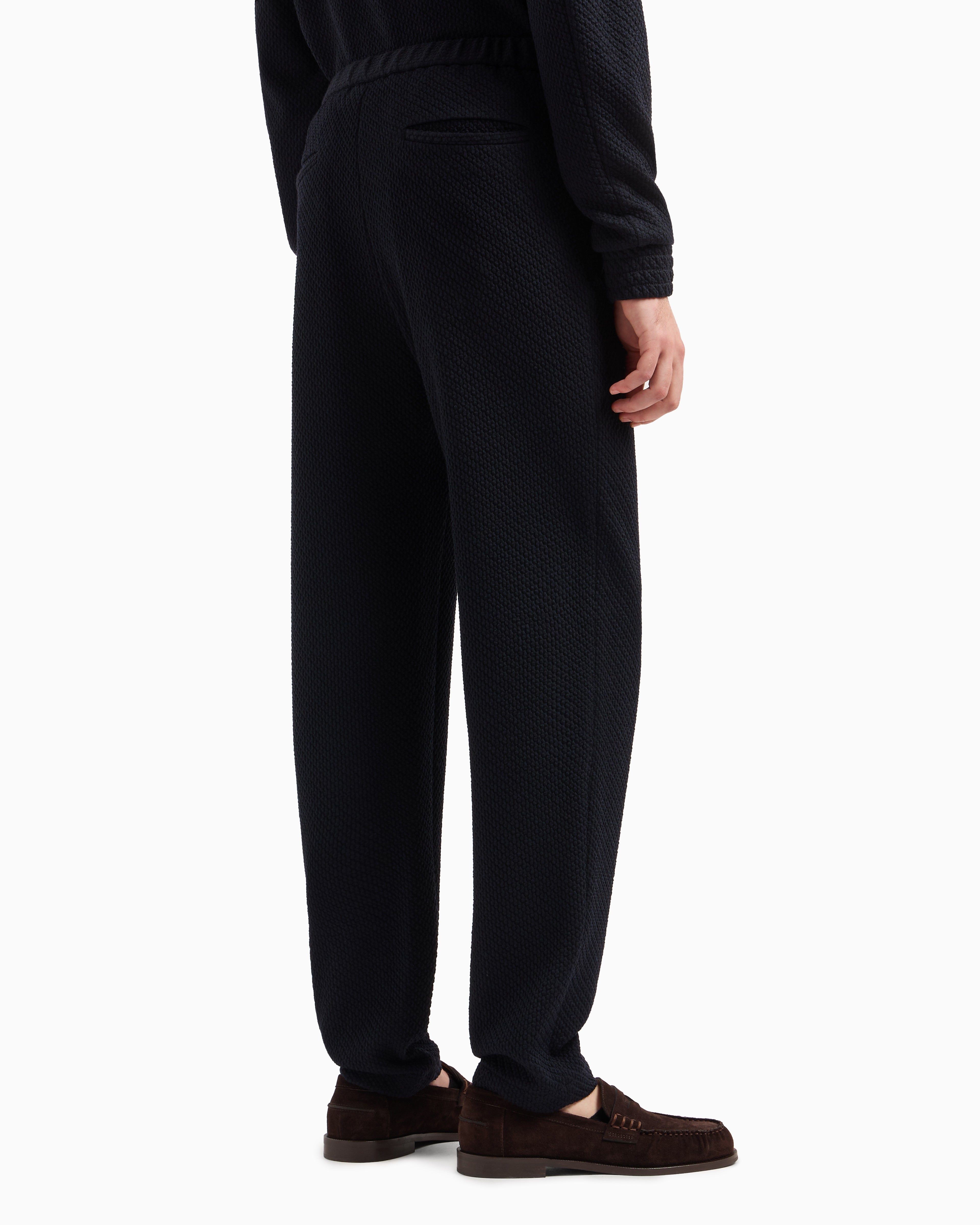 Emporio Armani Trousers in a 3D-effect jersey-wool blend stretch knit