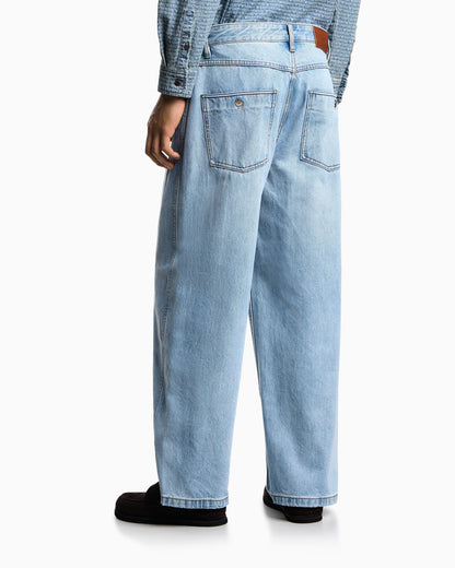 Emporio Armani J80 baggy twist-fit, stone-washed denim jeans