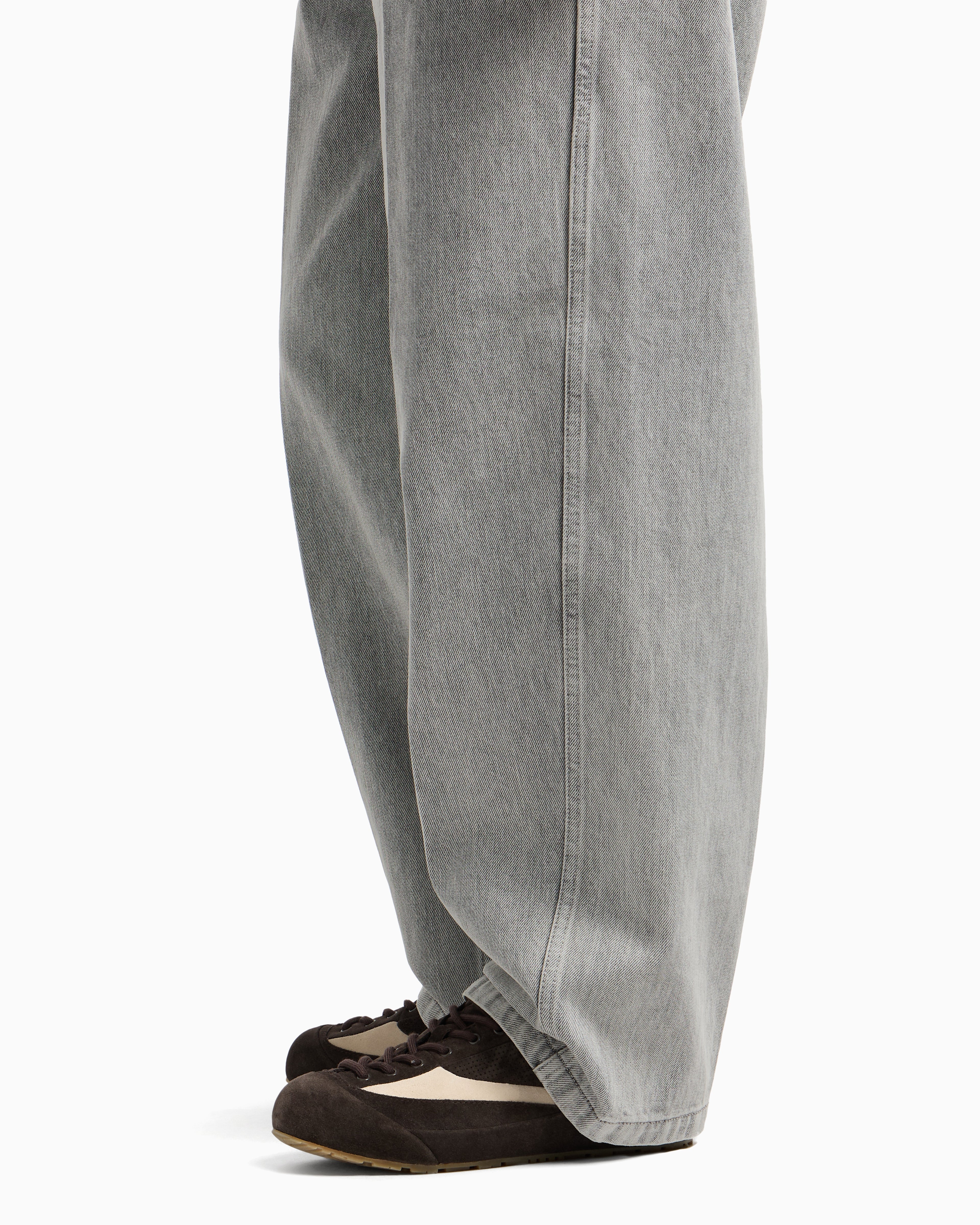 Emporio Armani ASV J80 baggy twist-fit jeans in stone-washed bleached denim