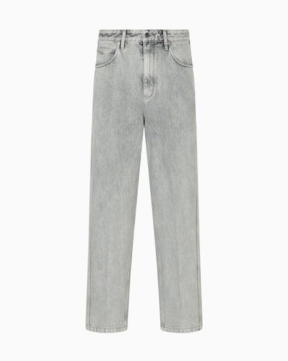 Emporio Armani ASV J80 baggy twist-fit jeans in stone-washed bleached denim