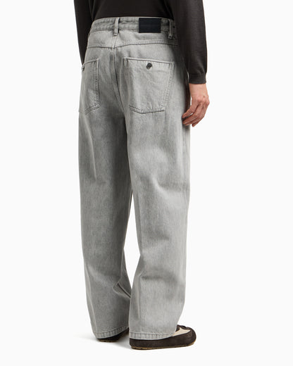 Emporio Armani ASV J80 baggy twist-fit jeans in stone-washed bleached denim