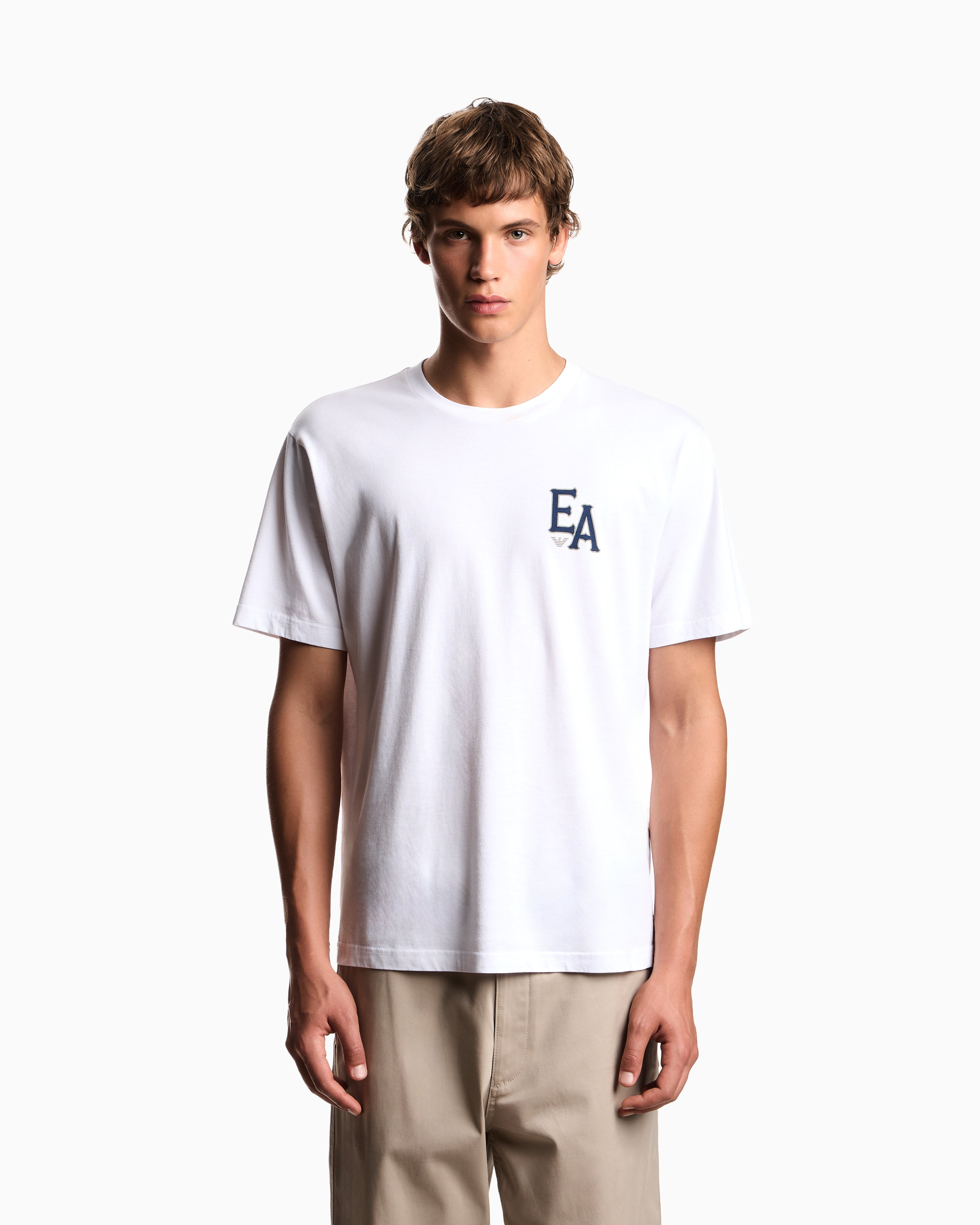 Emporio Armani Eagle Club organic jersey T-shirt with print