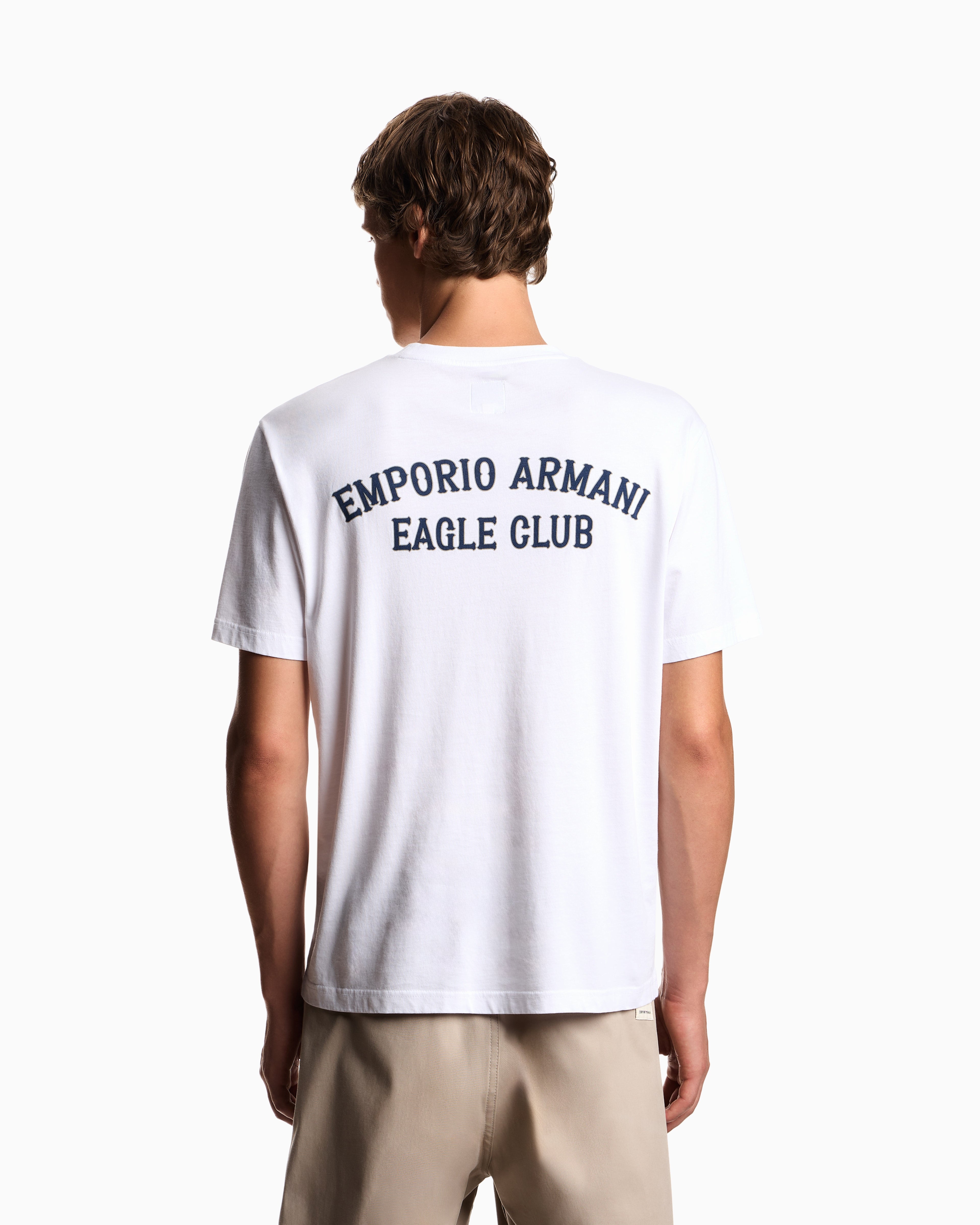 Emporio Armani Eagle Club organic jersey T-shirt with print
